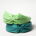 Green and Teal Silk Headband made in NYC