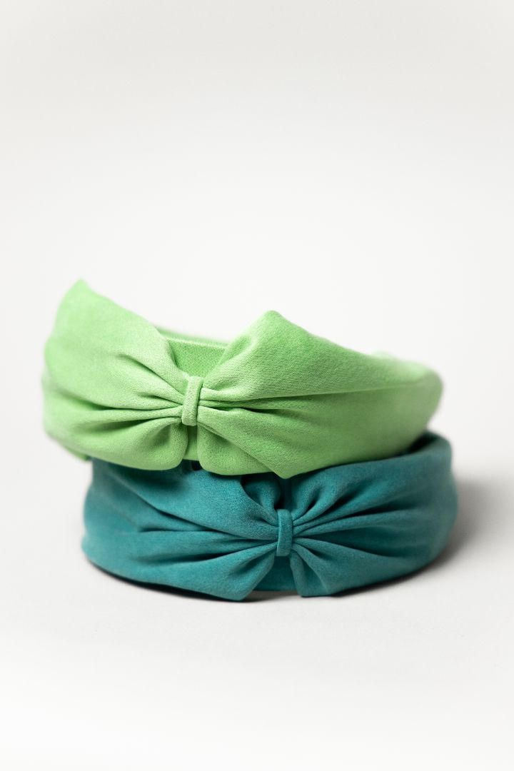 Green and Teal Silk Headband made in NYC