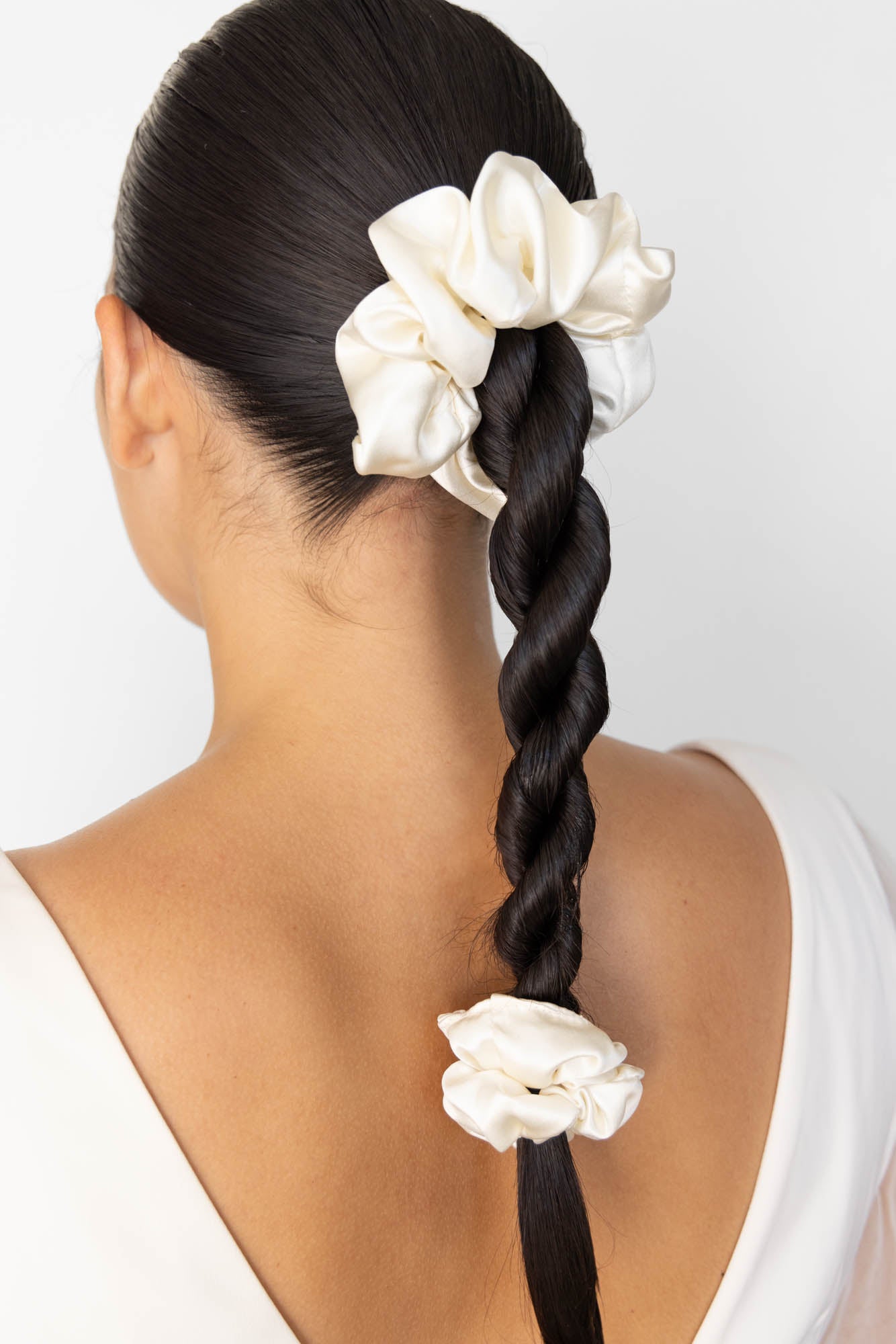 Elegant Bridal Silk Scrunchie Hair Accessory 